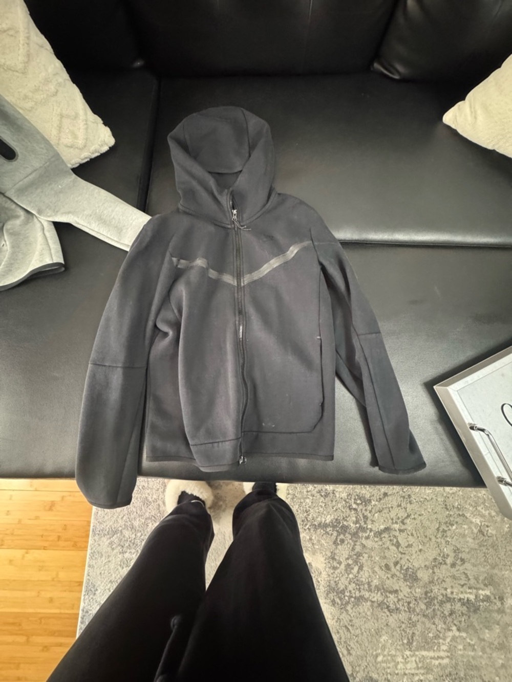 Nike Black Pullover Hoodie with Logo Tag